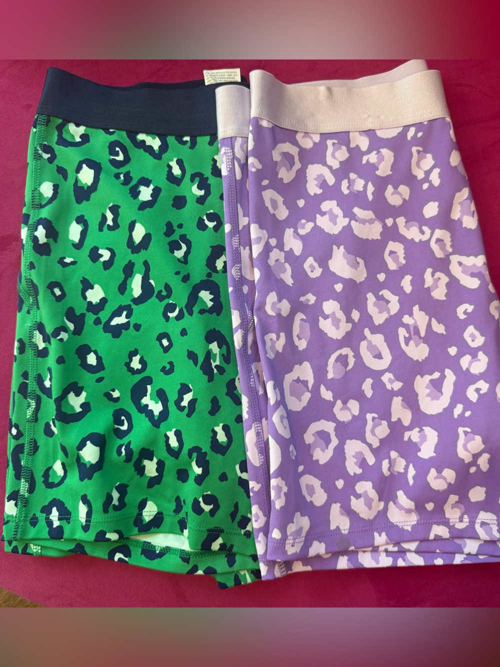 2 All in Motion Leopard Print Active Skorts in Green & Lavender